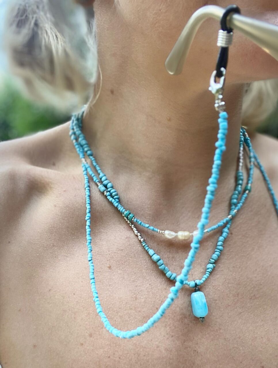 Brillenkette aus Türkisperlen